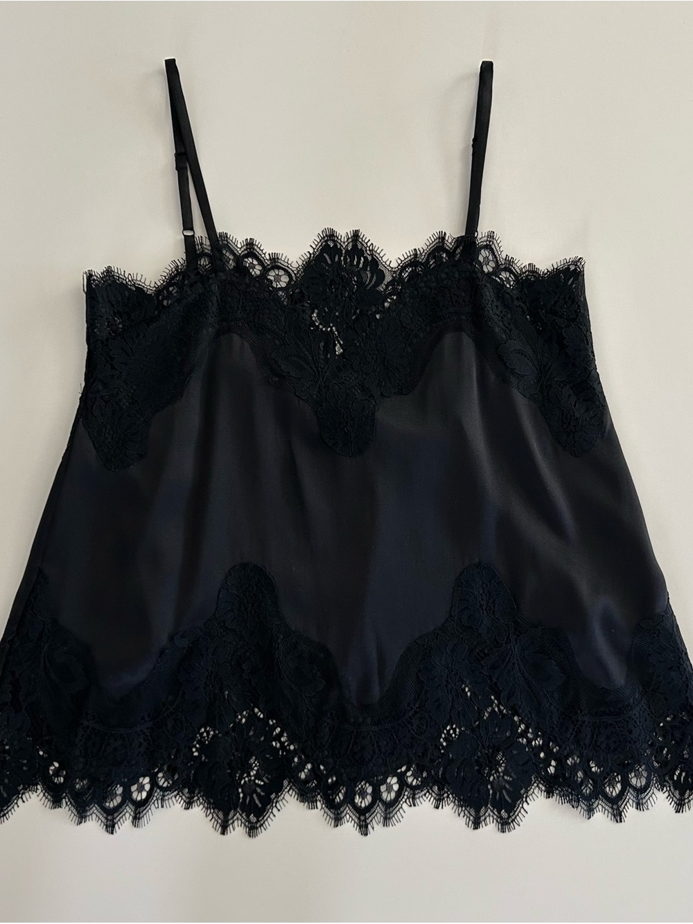 Alice + Olivia Black Lace-Trim Camisole